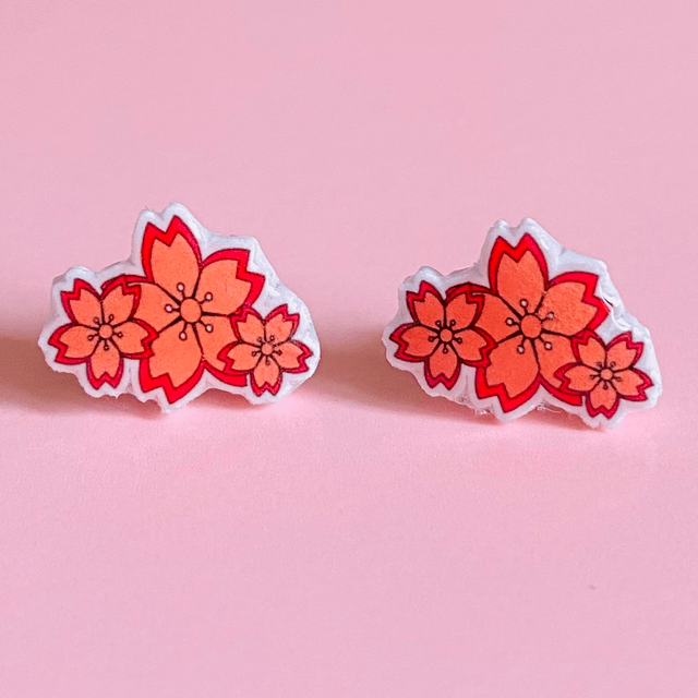 Boucles d’oreilles Fleurs de Sakura 