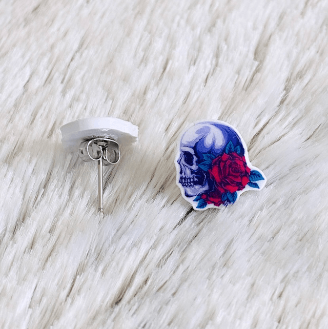 Boucles d’oreilles Skull Roses