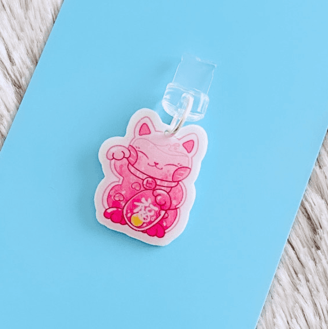 Charm Maneki Neko Rose