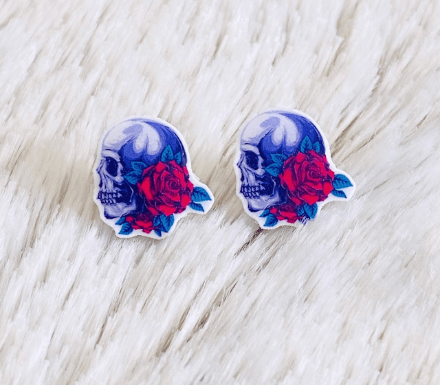 Boucles d’oreilles Skull Roses